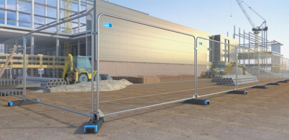 Temporary fence panels secured around a job site in Augusta, GA